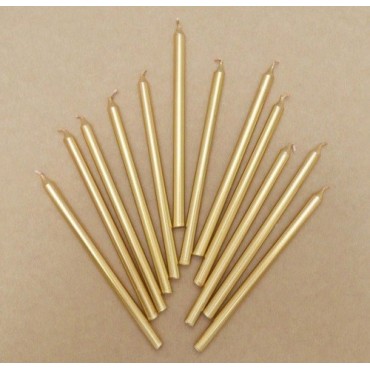 ScrapCooking Geburtstagskerzen Gold 12 cm – 12 Stück | Bakeria