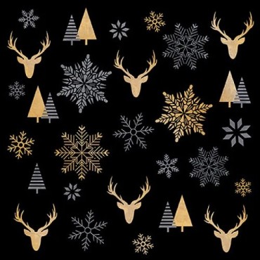 Ambiente Winter Silhouettes Black Napkins – 20 pcs, 3-ply, 33x33 cm