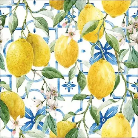 Ambiente Mediterranean Lemons Napkins – 20 pcs, 3-ply, Mediterranean summer design