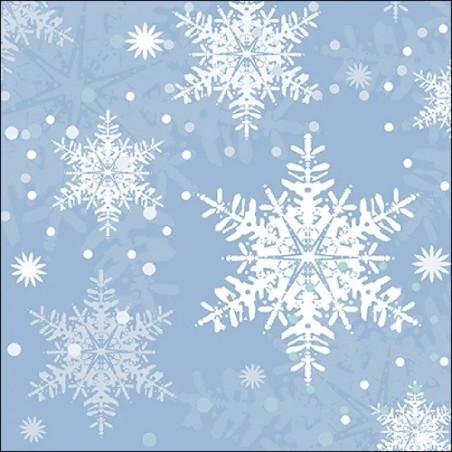 Ambiente Snowflakes Servietten – 20 Stück, winterliches Schneeflocken-Design, 33x33 cm