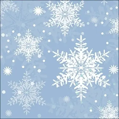 Ambiente Snowflakes Napkins – 20 pcs, elegant winter snowflake design, 33x33 cm