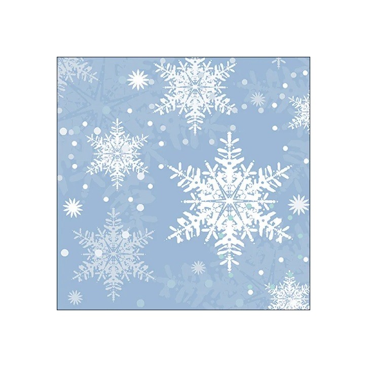 Ambiente Snowflakes Napkins – 20 pcs, elegant winter snowflake design, 33x33 cm