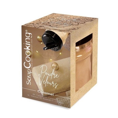 ScrapCooking Velour Puderschnee Caramel 110 g – Velours-Deko für Bûches & Desserts