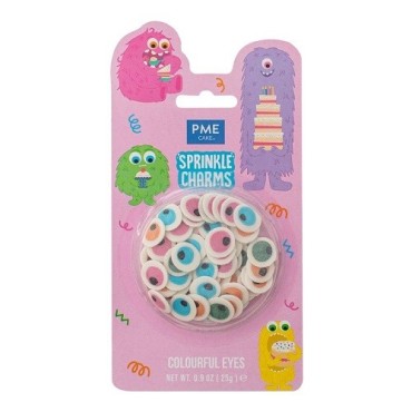 PME Sprinkle Charms Colourful Eyes – Large Sugar Eyes 25 g for Cupcakes & Cookies