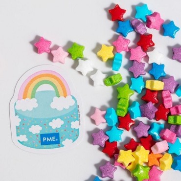 PME Rainbow Stars – Sprinkle Charms 25 g for Colourful Cupcakes & Party Treats