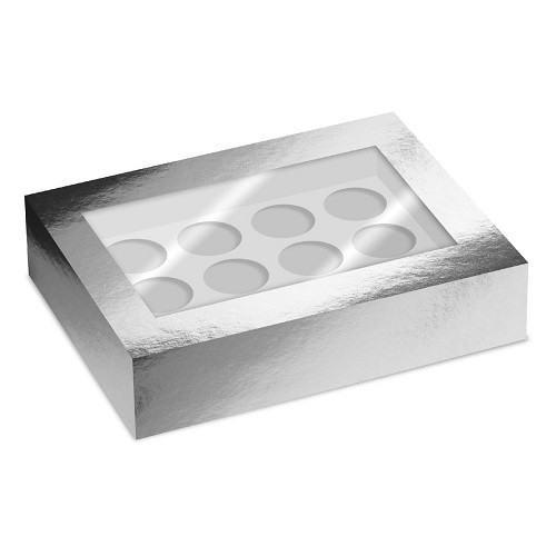 Simply Making 12er Cupcake Schachteln Silber Metallic, 2 Stück Simply Making 12er Cupcake Schachteln Silber Metallic, 2 Stück