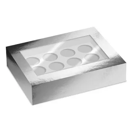 Simply Making Cupcake Box Metallic Silver – 2-Pack for 12 Cupcakes