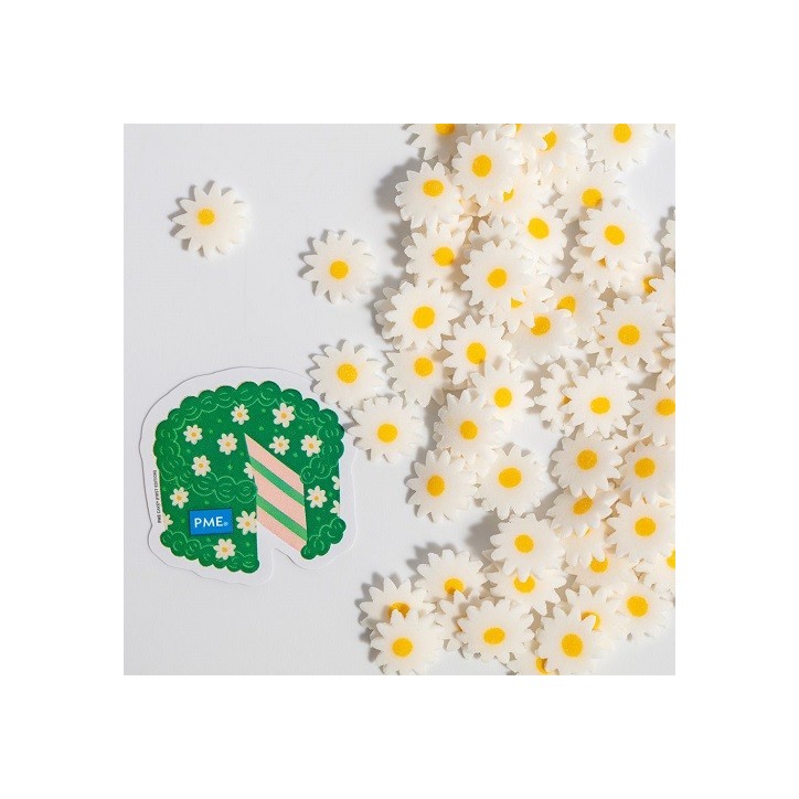 PME Sprinkle Charms White Daisies 25g – Gänseblümchen Deko