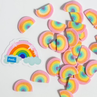 PME Mini Rainbow Sprinkles 25 g – Colourful Rainbow Cake Decorations