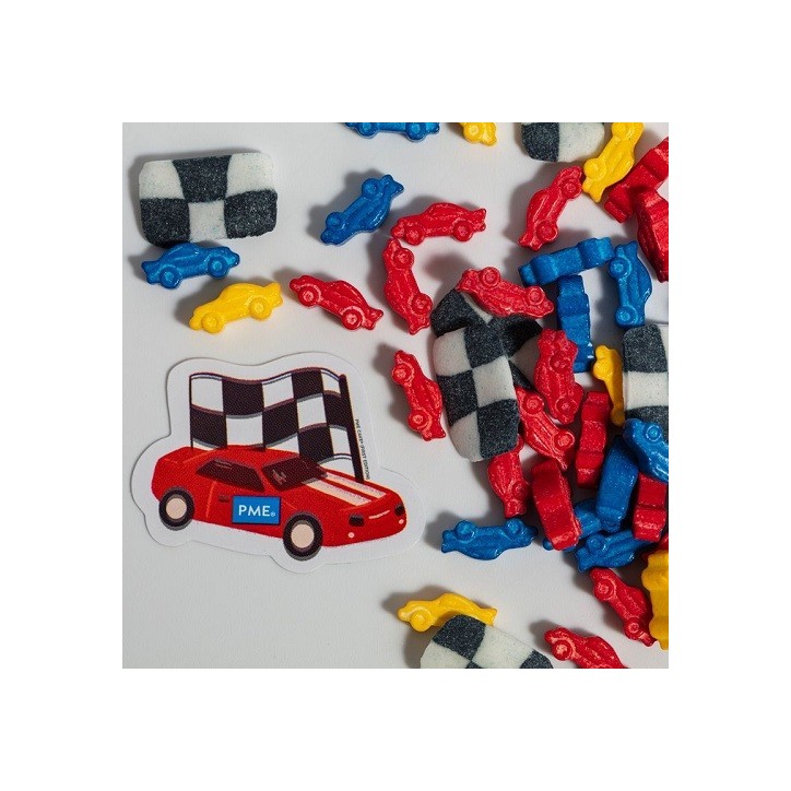 PME Sprinkle Charms Rennauto 25g – Rennwagen Streusel Deko