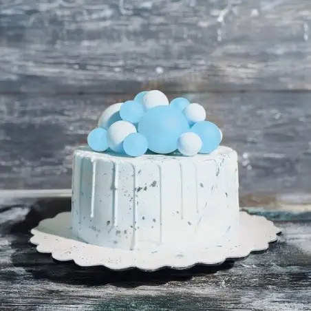 Blue Decorative Balls on Wire – Patisdécor Cake Decoration Set of 12