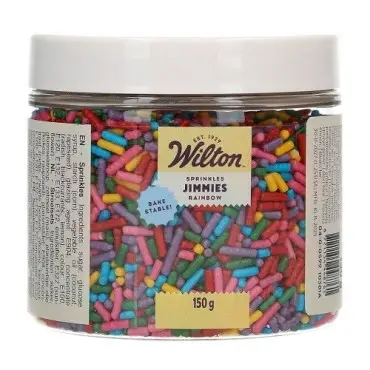 Wilton Jimmies Rainbow 150g – Colourful Sprinkles for Funfetti Cakes
