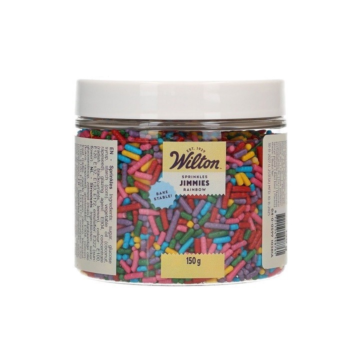 Wilton Jimmies Rainbow 150g – Colourful Sprinkles for Funfetti Cakes