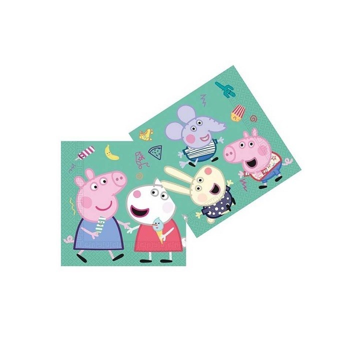 Peppa Pig Servietten 33x33 cm – 20 Stück | Kinderparty