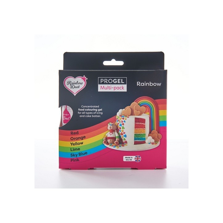 Rainbow Dust ProGel Rainbow Set 6×25g | Gel Food Colours