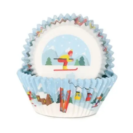 House of Marie Ski Baking Cups | Winter Cupcake Liners
