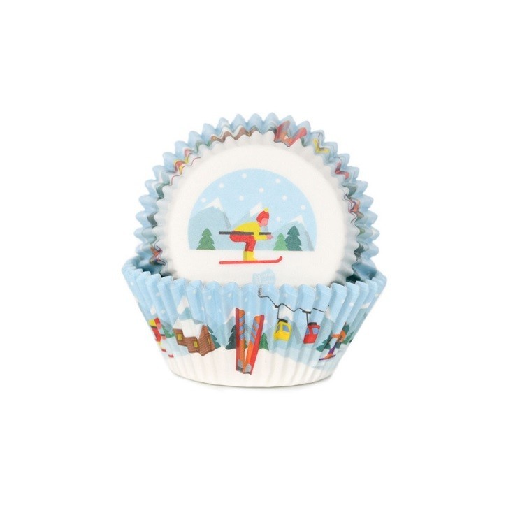 House of Marie Ski Baking Cups | Winter Cupcake Liners