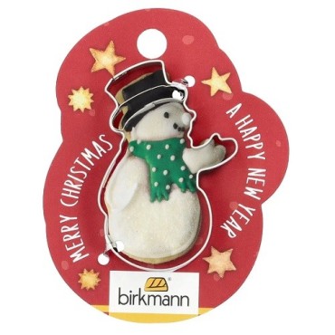 Birkmann Mini Snowman Cookie Cutter on Blister, 5.5x3.7cm