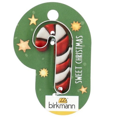 Birkmann Mini Candy Cane Cookie Cutter on Blister, 5.3x2.8cm