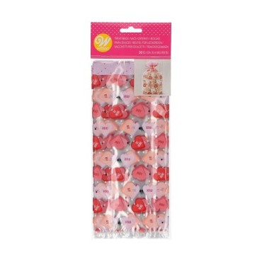 Wilton Klarsichtbeutel Hearts 10x24cm | 20 Stück