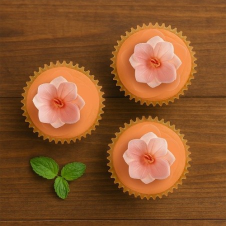 Light Pink Wafer Paper Flowers 4 cm | deKora Cake Decoration