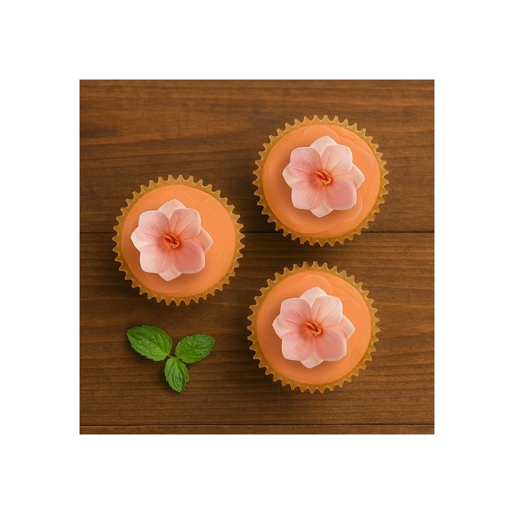 Light Pink Wafer Paper Flowers 4 cm | deKora Cake Decoration