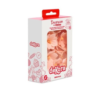 Light Pink Wafer Paper Flowers 4 cm | deKora Cake Decoration