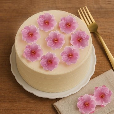 Esspapier Blumen Pink 4 cm | deKora | Torten Deko