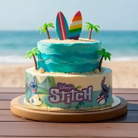Angel & Stitch Fondant Tortenband | deKora | Disney Tortendeko