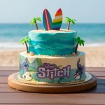deKora 3x Disney Stitch & Angel Cake Ribbon 4.95cm x 21cm