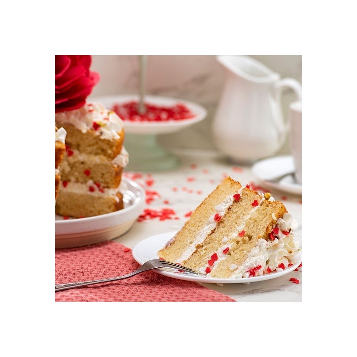 Heart Sprinkles Red White 100g | deKora | Valentine’s Cake Decor