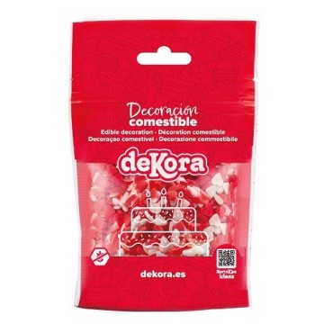 Heart Sprinkles Red White 100g | deKora | Valentine’s Cake Decor