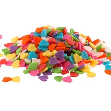 Rainbow Heart Sprinkles 100g | DeKora | Colourful Heart Cake Sprinkles