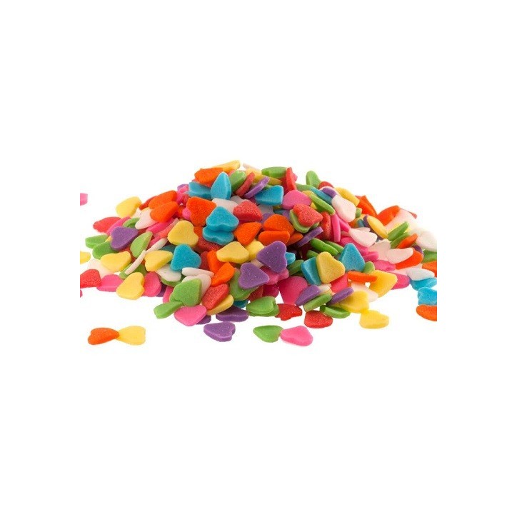 Rainbow Heart Sprinkles 100g | DeKora | Colourful Heart Cake Sprinkles