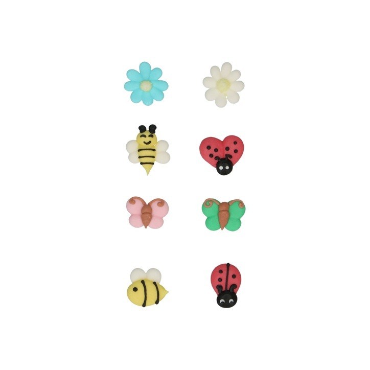 FunCakes Spring Garden Sugar Decorations 8 pcs | Easter Cake Decor