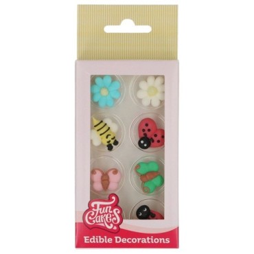 FunCakes Spring Garden Sugar Decorations 8 pcs | Easter Cake Decor