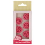 FunCakes Pink Sugar Paste Roses, 6 pcs