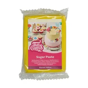 FunCakes Electric Yellow Sugar Paste 250g – Yellow Fondant for Cake Covering