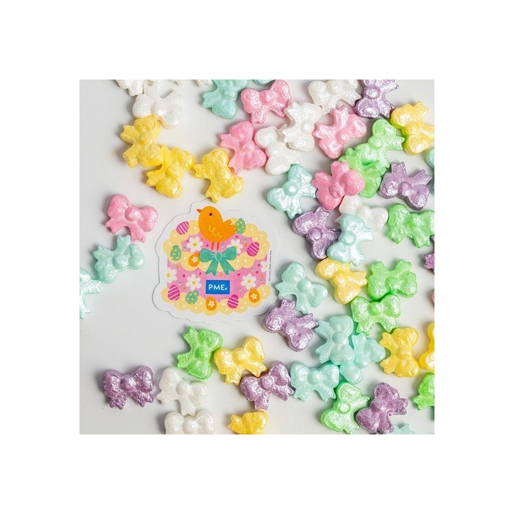 PME Sprinkle Charms Pastel Bows 25g – Pearlised Easter Cake Decoration PME Sprinkle Charms Pastel Bows 25g – Pearlised Easter Cake Decoration