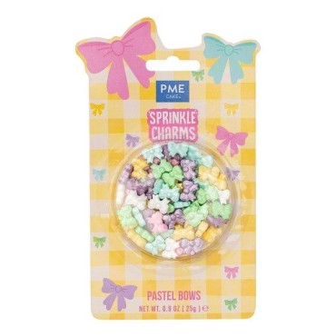 PME Sprinkle Charms Pastel Bows 25g – Pearlised Easter Cake Decoration