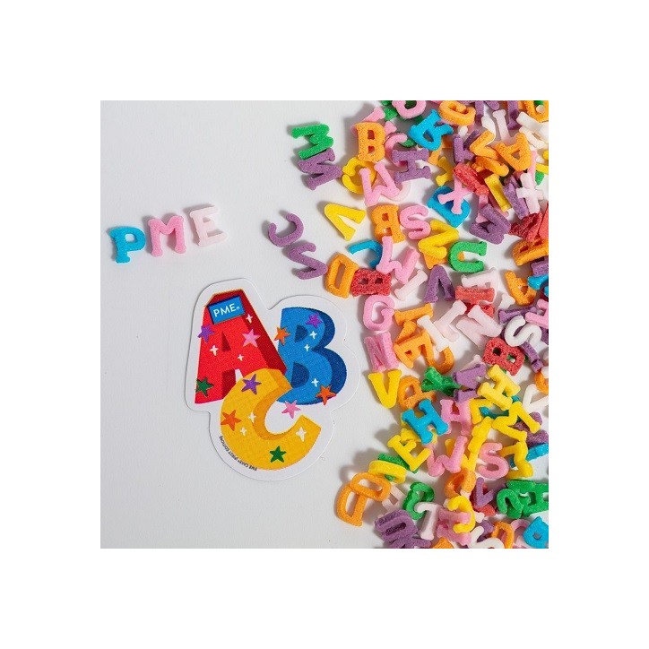 PME Rainbow Alphabet Sprinkles 25g – Edible Letter Decorations for Cakes & Cupcakes