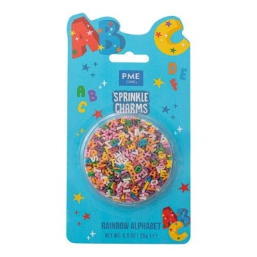 PME Rainbow Alphabet Sprinkles 25g – Edible Letter Decorations for Cakes & Cupcakes