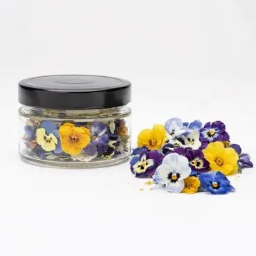 LIOFLOR Edible Pansy Mix 2g – Freeze-Dried Flowers for Cake Decoration