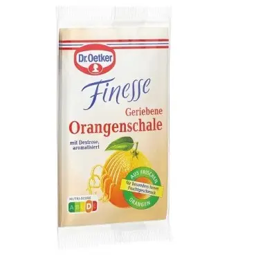 Dr. Oetker Finesse Grated Orange Peel 3x18g – Natural Orange Flavour for Baking