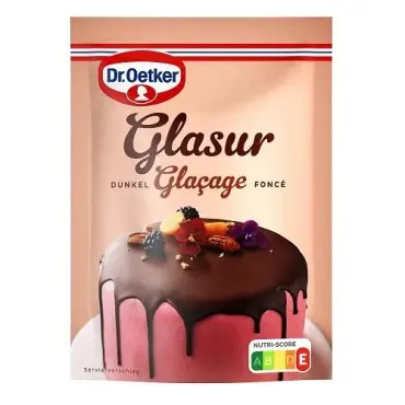 Dr. Oetker Kuchenglasur dunkel 125g – Fixfertige Schokoglasur