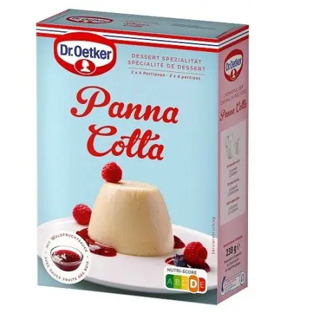 Dr. Oetker Panna Cotta Mix 238g – Italienisches Dessert mit Waldfruchtsauce