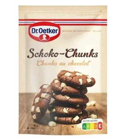 Dr. Oetker Schoko-Chunks Weisse Schokolade 100g – Backstabile Schokoladenstücke