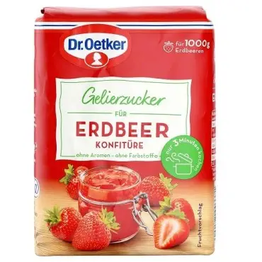 Dr. Oetker Gelling Sugar for Strawberry Jam 500g – Perfect for 1 kg Strawberries