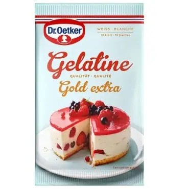Dr. Oetker Gelatine Sheets 12 Pieces – For Cakes & Desserts