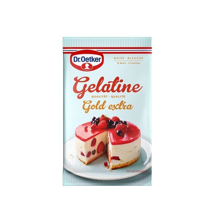 Dr. Oetker Gelatine Sheets 12 Pieces – For Cakes & Desserts